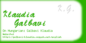 klaudia galbavi business card